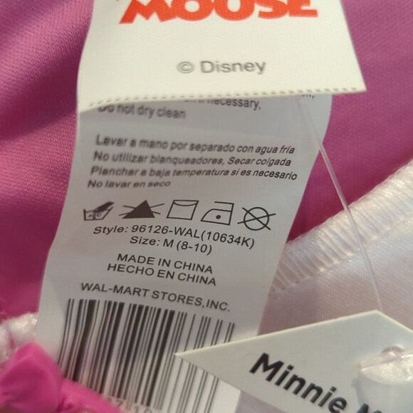 Disney Minnie Mouse Pink Polka Dot Dress with - Size M 8-10 NWT - Picture 4 of 4